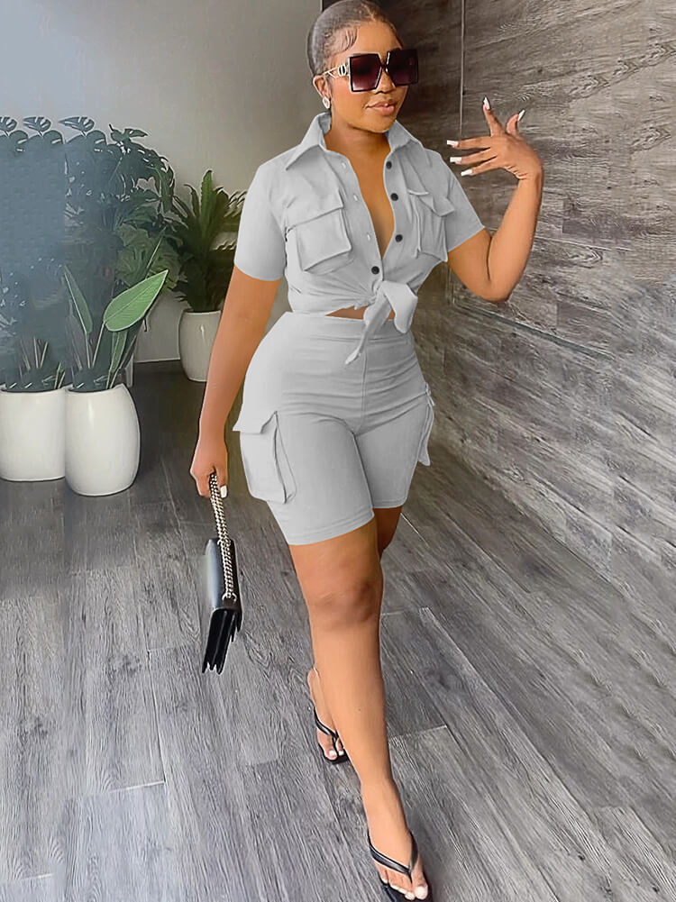 Two Piece Short Sleeve Top Shorts