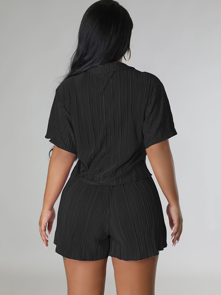 Two Piece Short Sleeve Shirts Shorts