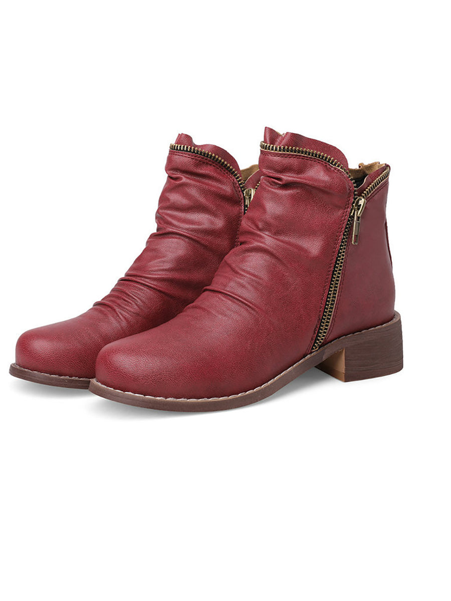 Plus Size Chelsea Side Zipper Ankle Boots