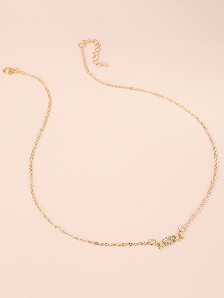Rhinestone Mom Chain Necklaces