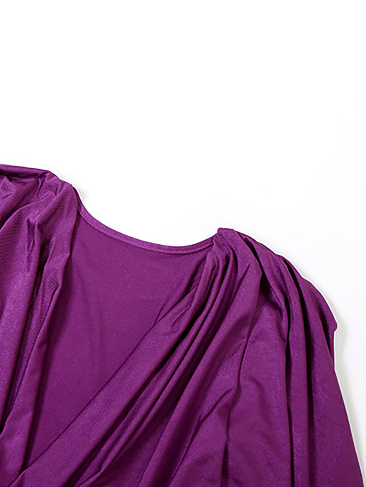 Draped Batwing Mini Dress