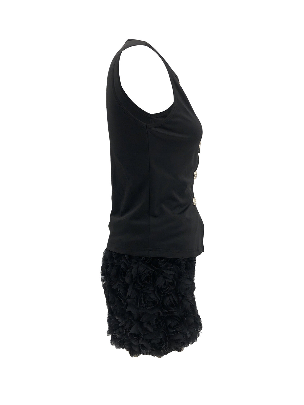 Sleeveless Button Top Floral Skirt Set