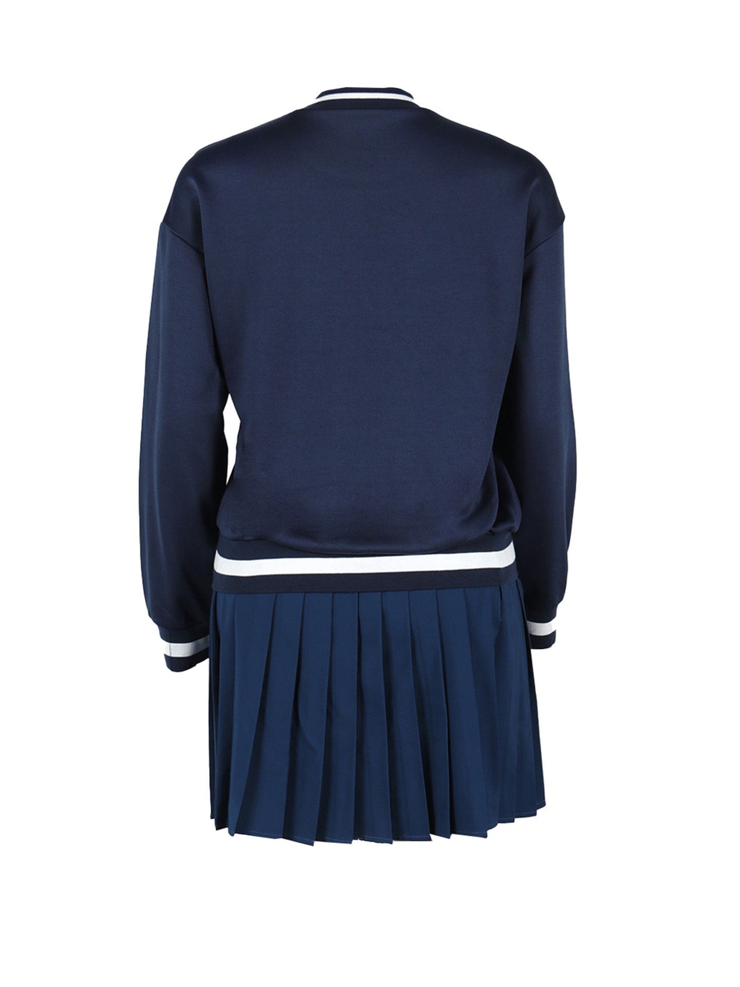 Printed Pullover Sweatshirt & Pleated Skirt Set