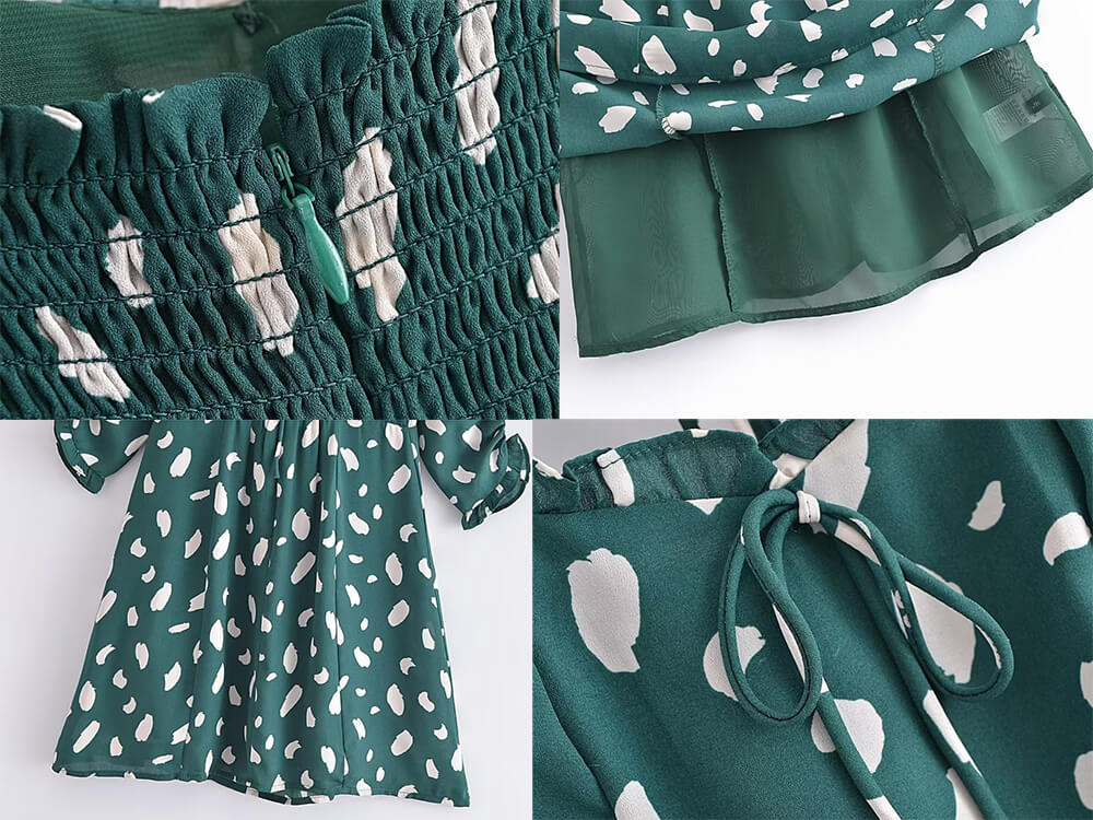 Spot Print Lace Up Bodycon Mini Dress