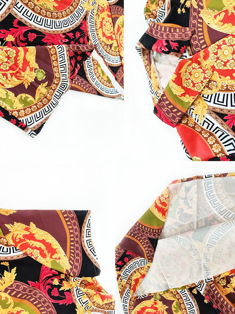 Flowy Plus Size Shirt Collar Short Sleeve Midi Dress