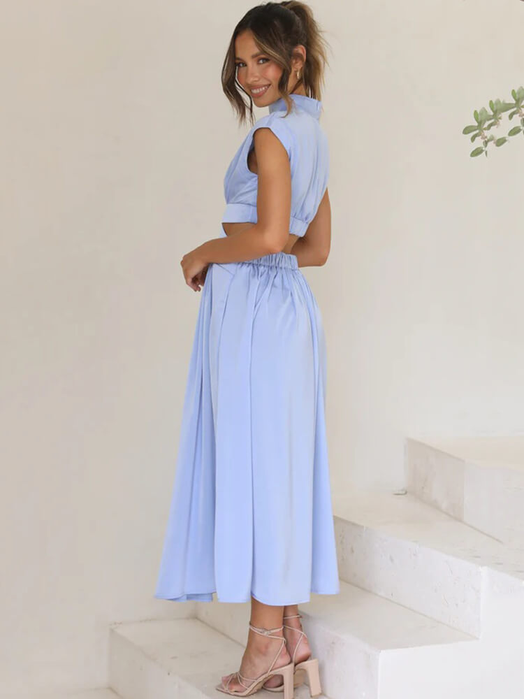 Sleeveless Cut Out Bodycon Maxi Dress