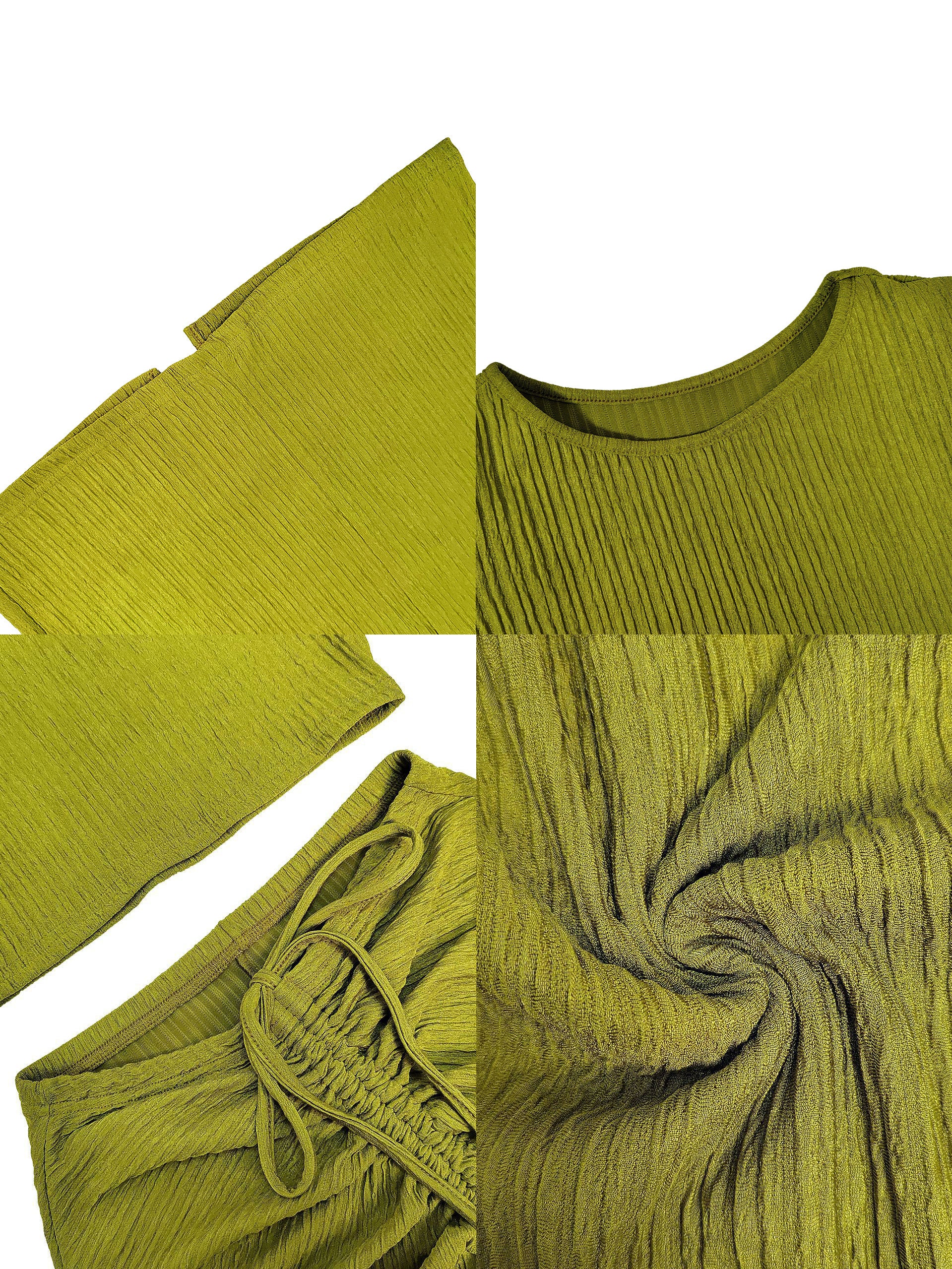 Two Pieces Crop Top Pleated Skirt Sets