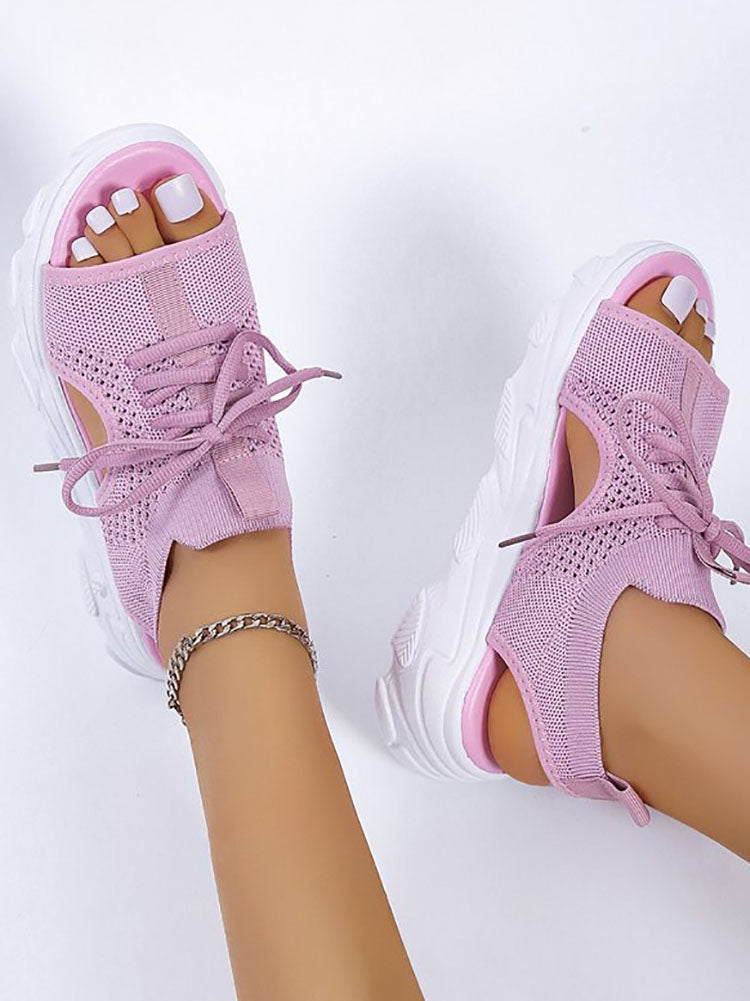 Fly Kinitting Vamp Platform Sandal