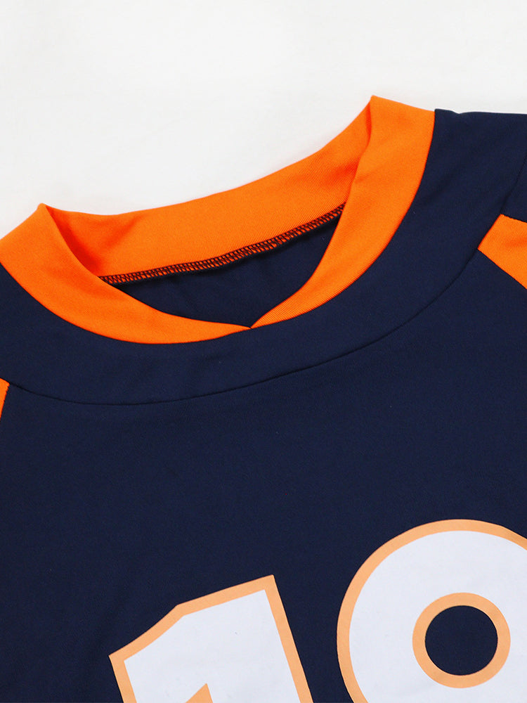 Two Piece Number Print Pants Sets Tracksuit