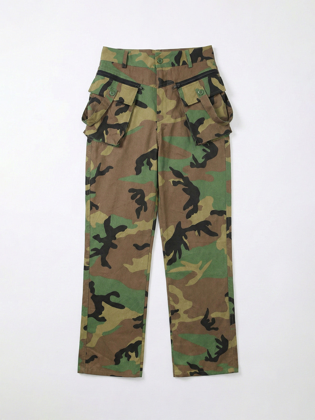 High Waist Camouflage Cargo Pants