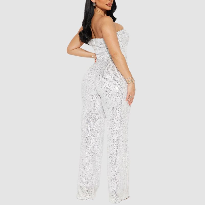 Strapless Sequined Jumpsuit