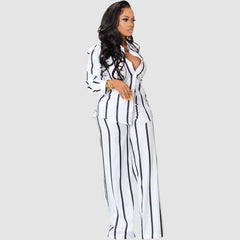 Stripe Printed Shirt Set