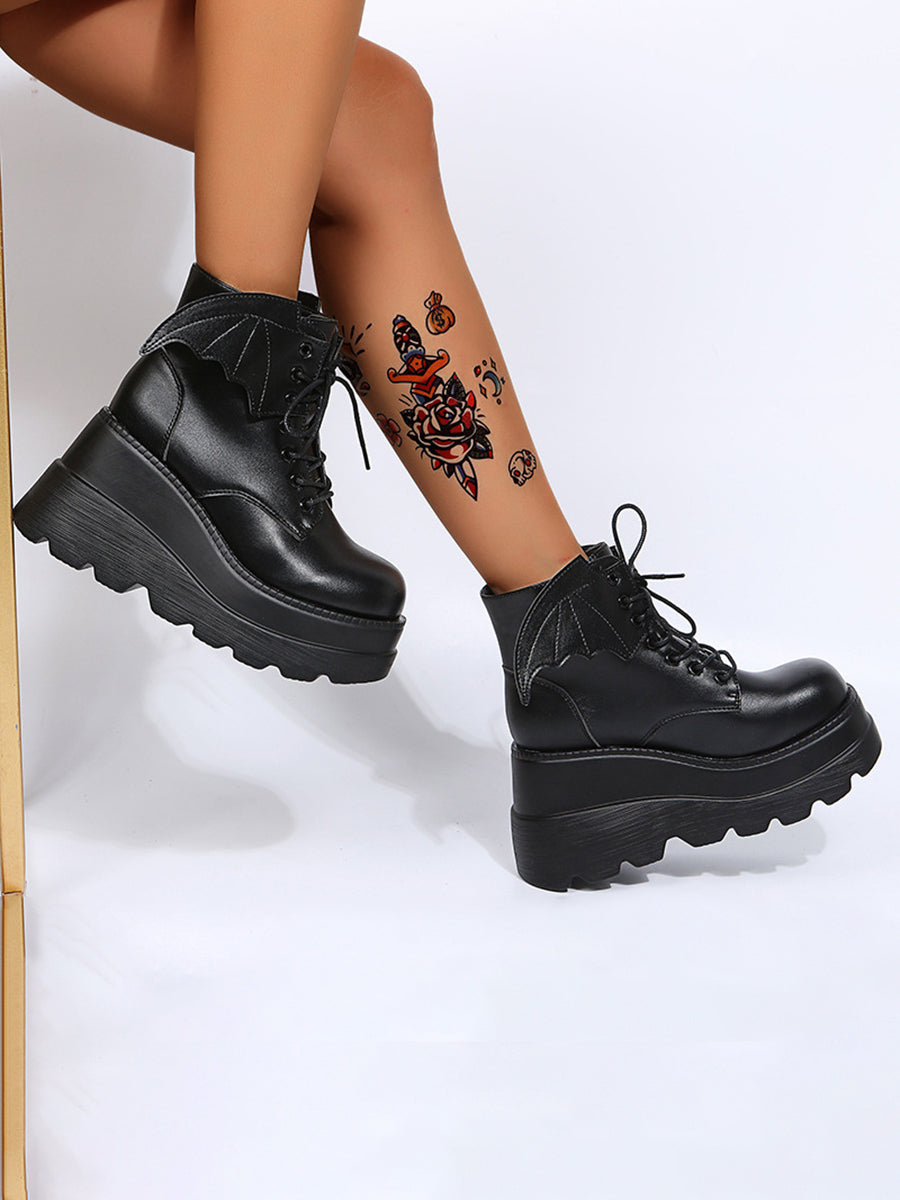 Halloween Bat Wing Platform Martin Boots