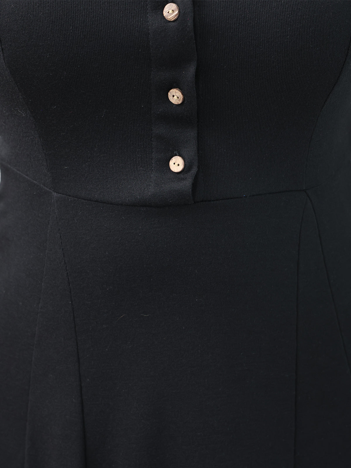 Square Neck Button-Up Solid Color Maxi Dress