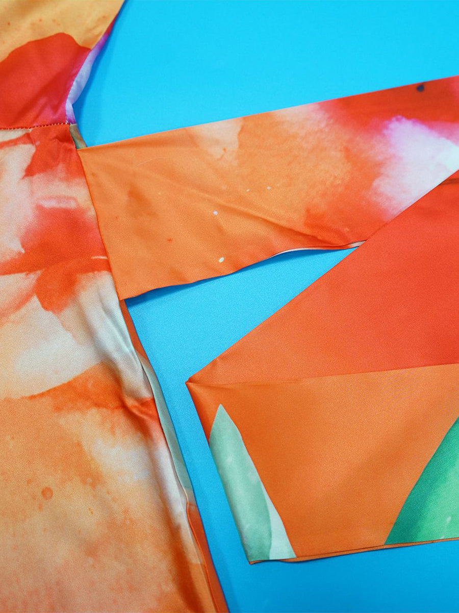 Asymmetric Tie Dye Cutout Romper