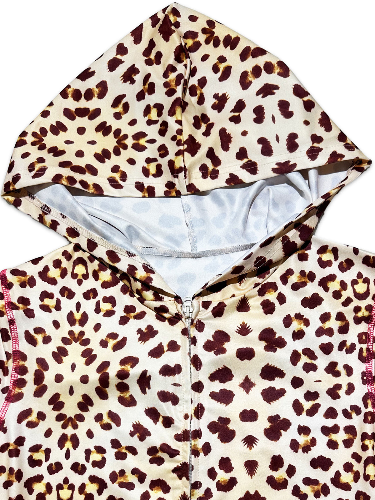 Leopard Zip Hoodie Pants Set