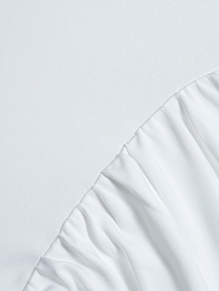 Elegant Halter Neck Solid Color Dress