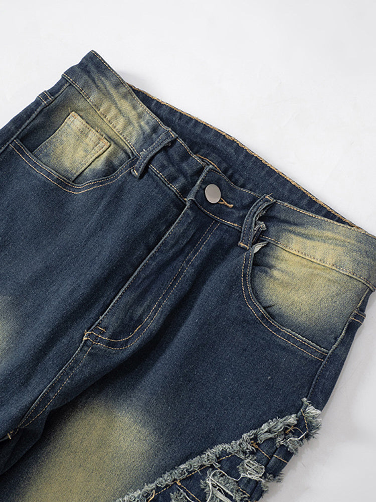 Plus Size Trendy Slimming Denim Wide Leg Pants