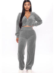 Two Piece Crop Top Long Sweatpants Outfits