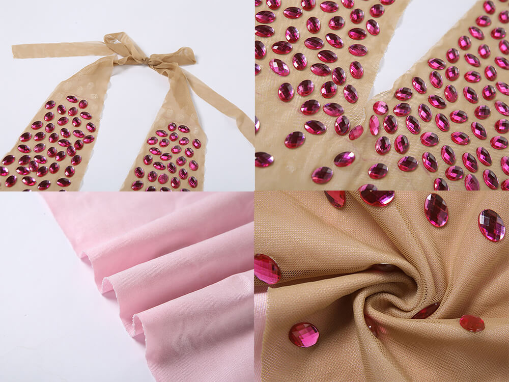 Rhinestone Patchwork Sleeveless Bodycon Mini Dress