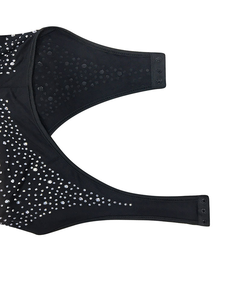 Two Piece Giltter Rhinestone Mesh Outfits