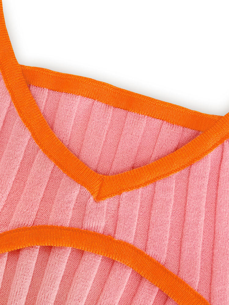 Knit Sleeveless Backless Midi Dress