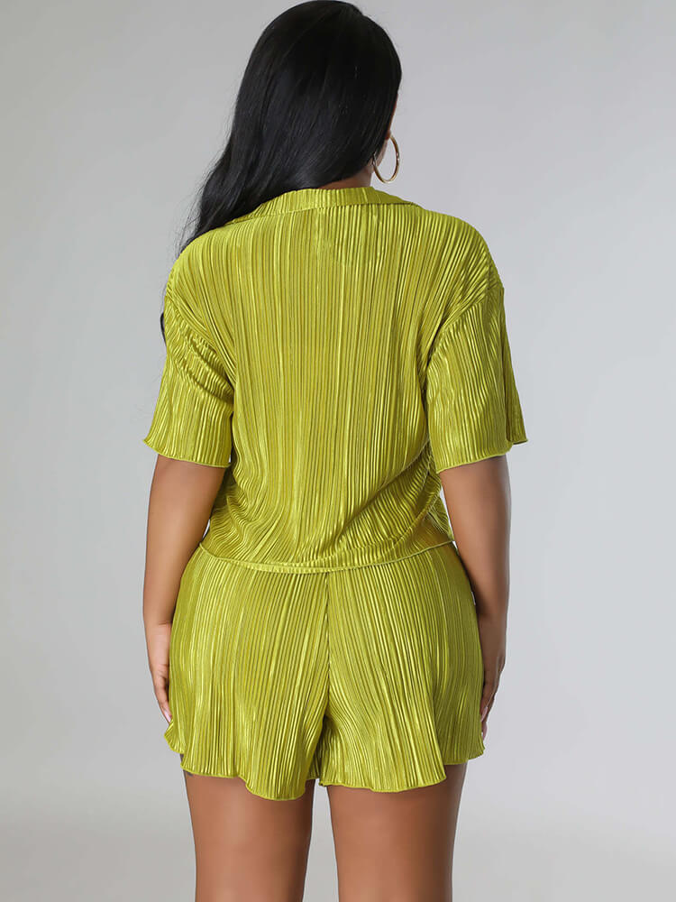 Two Piece Short Sleeve Shirts Shorts