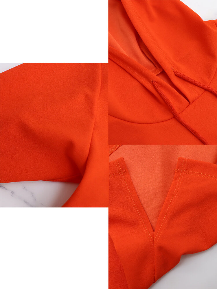 Two Piece Short Sleeve Hoodies Split Pants