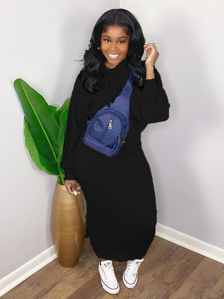 Two Pieces Scoop Neck Rib Crop Top Bodycon Skrit