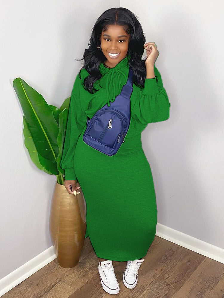 Two Pieces Scoop Neck Rib Crop Top Bodycon Skrit