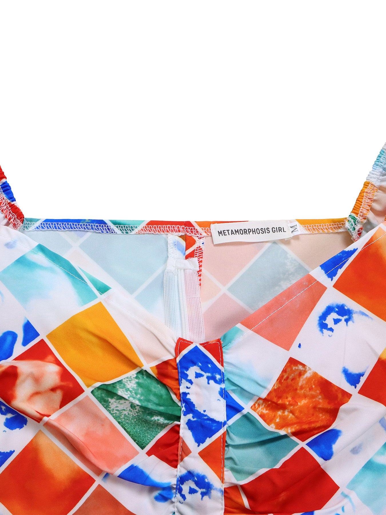 V-Neck Printed Top & Pleated Skirt Two-Piece Set