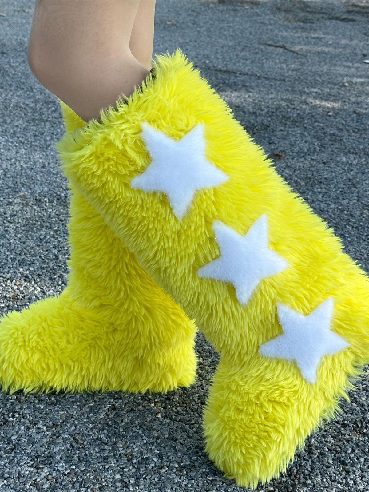 Star Print Fur Bootss