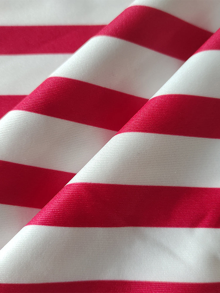 Two Pieces Striped Crop Top Wide Leg Pants