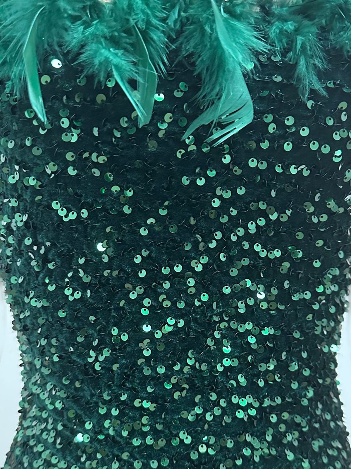 Sleeveless Feathers Sequin Party Mini Dress
