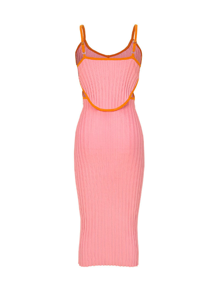 Knit Sleeveless Backless Midi Dress