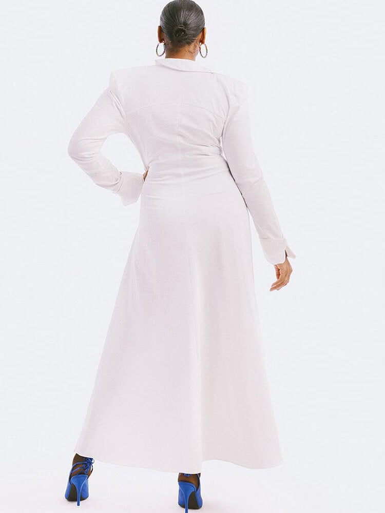 Long Sleeve V Neck Ruched Split Top