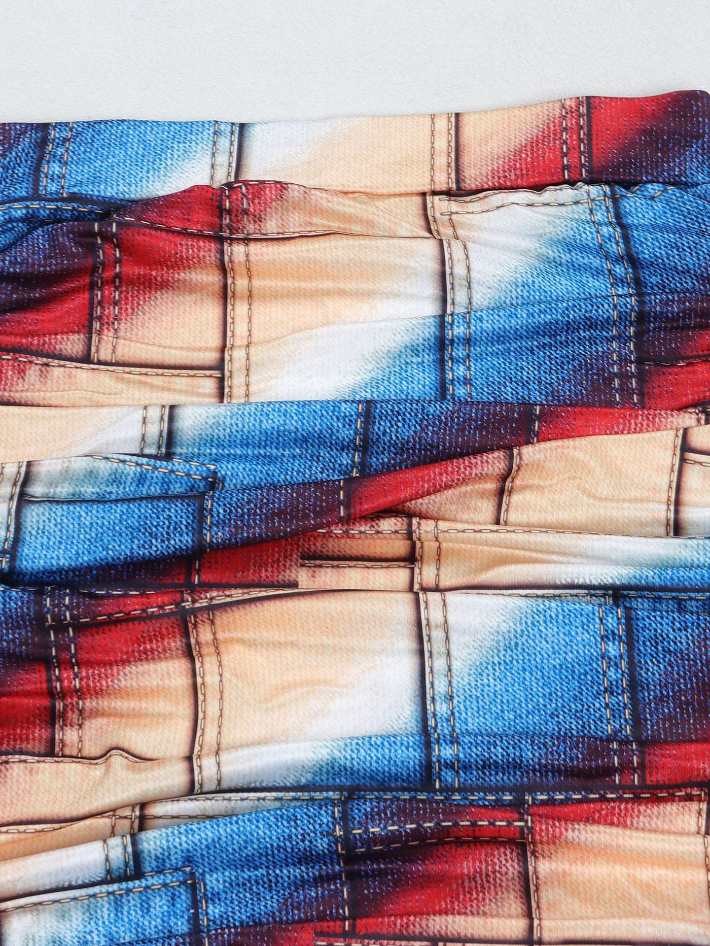 Printed Ruched Long-Sleeve Dress Set