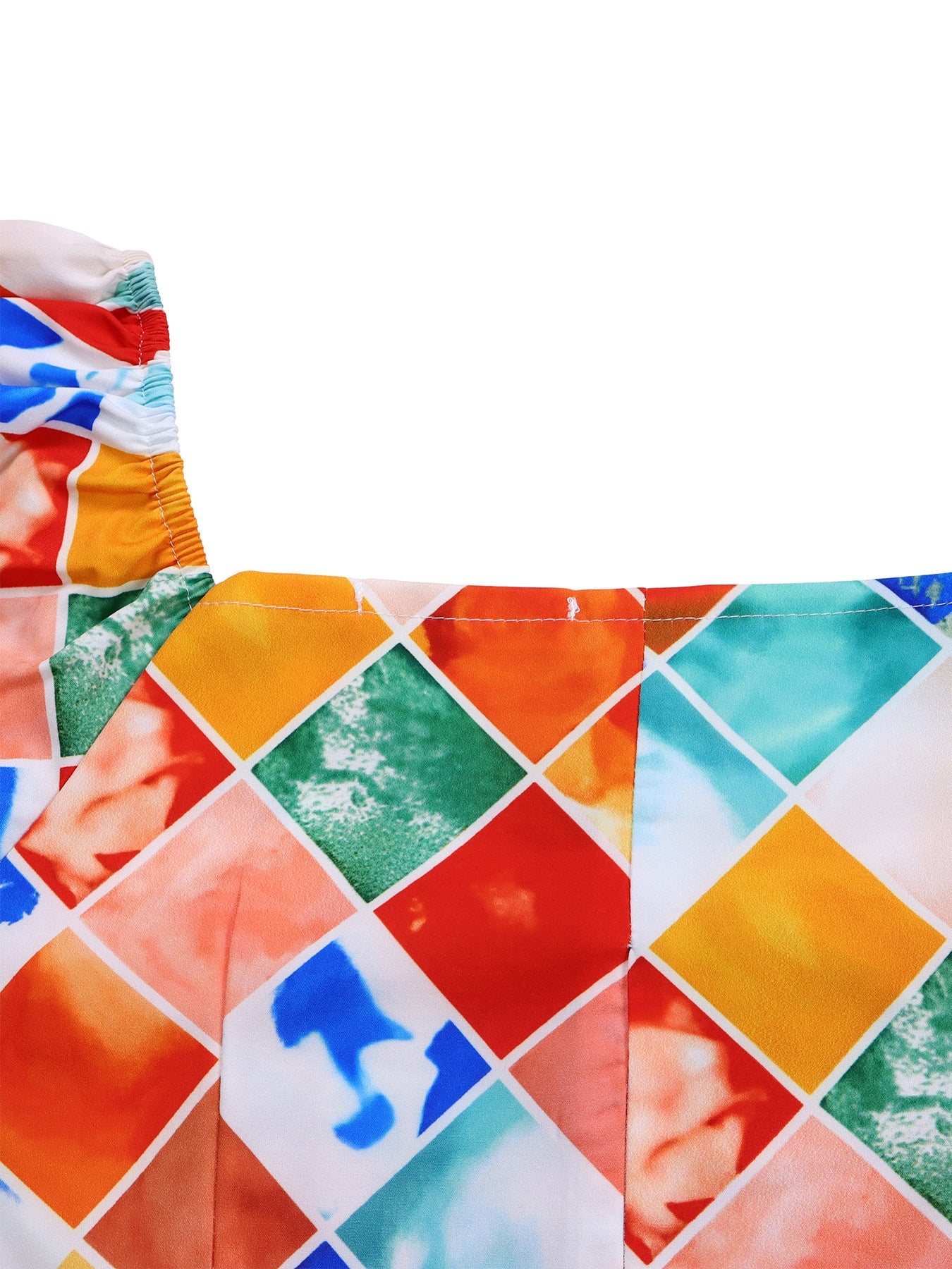 V-Neck Printed Top & Pleated Skirt Two-Piece Set