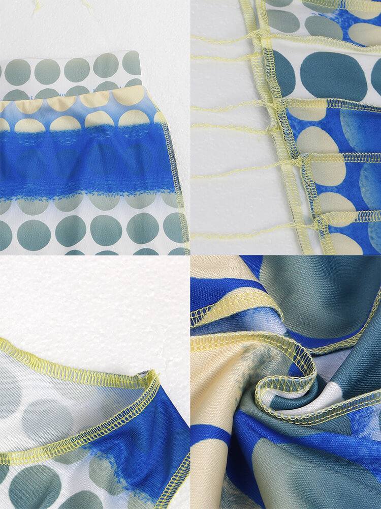 Two Piece Sleeveless Print Crop Top Bodycon Shorts