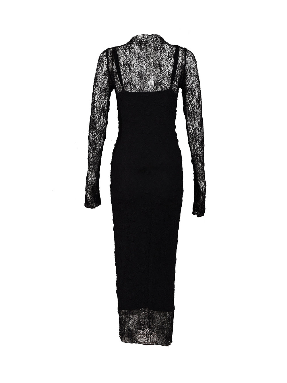 Long Sleeve Lace Slip Dress Set