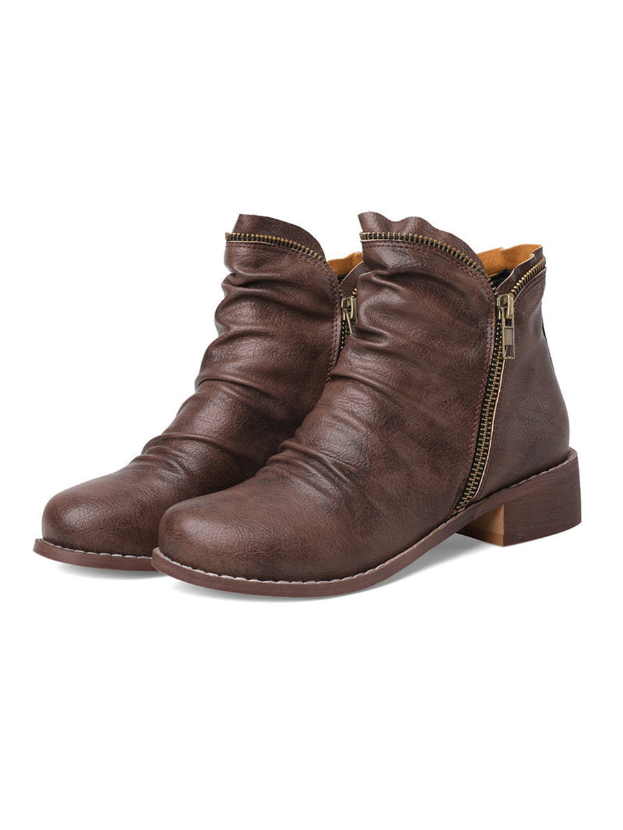 Plus Size Chelsea Side Zipper Ankle Boots