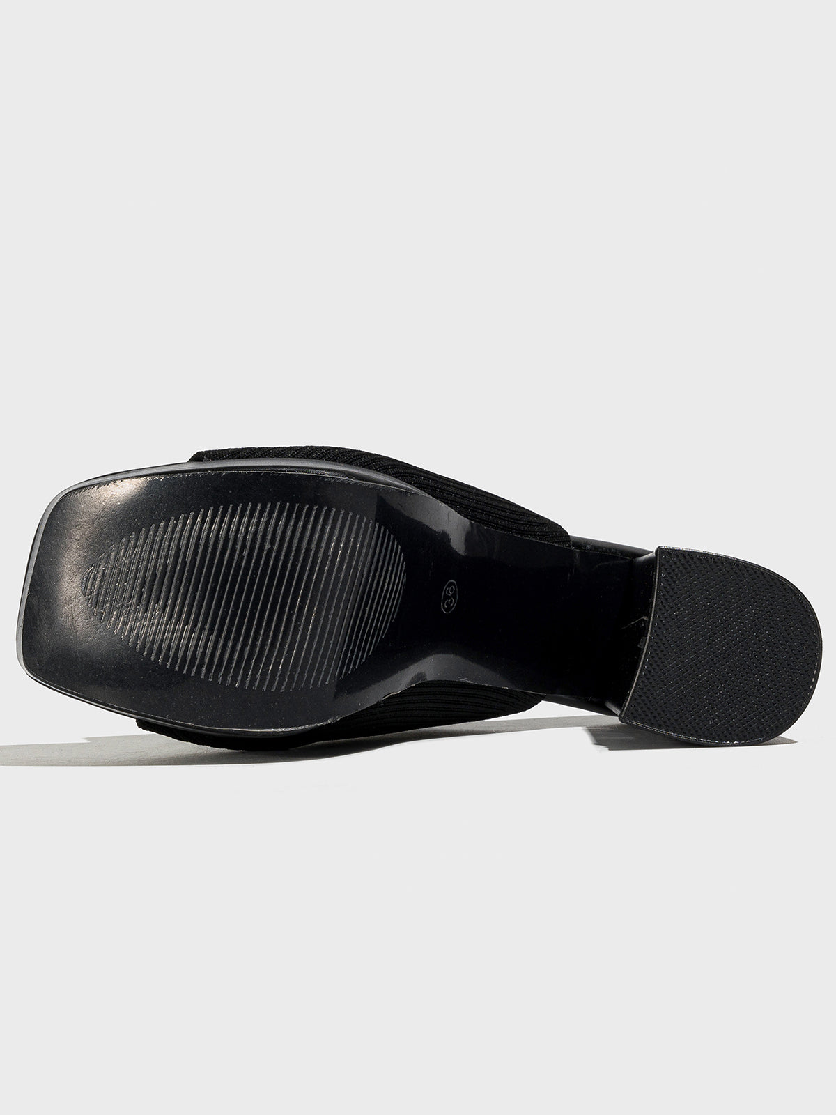 Peep-Toe Knit Platform Heels Slides