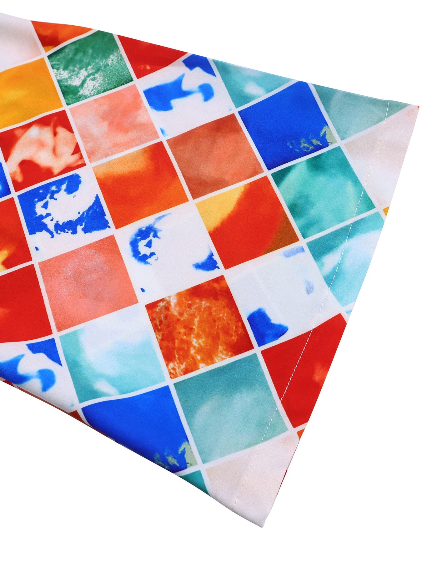 V-Neck Printed Top & Pleated Skirt Two-Piece Set