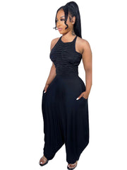 Two Piece Backless Crop Top Bloomers
