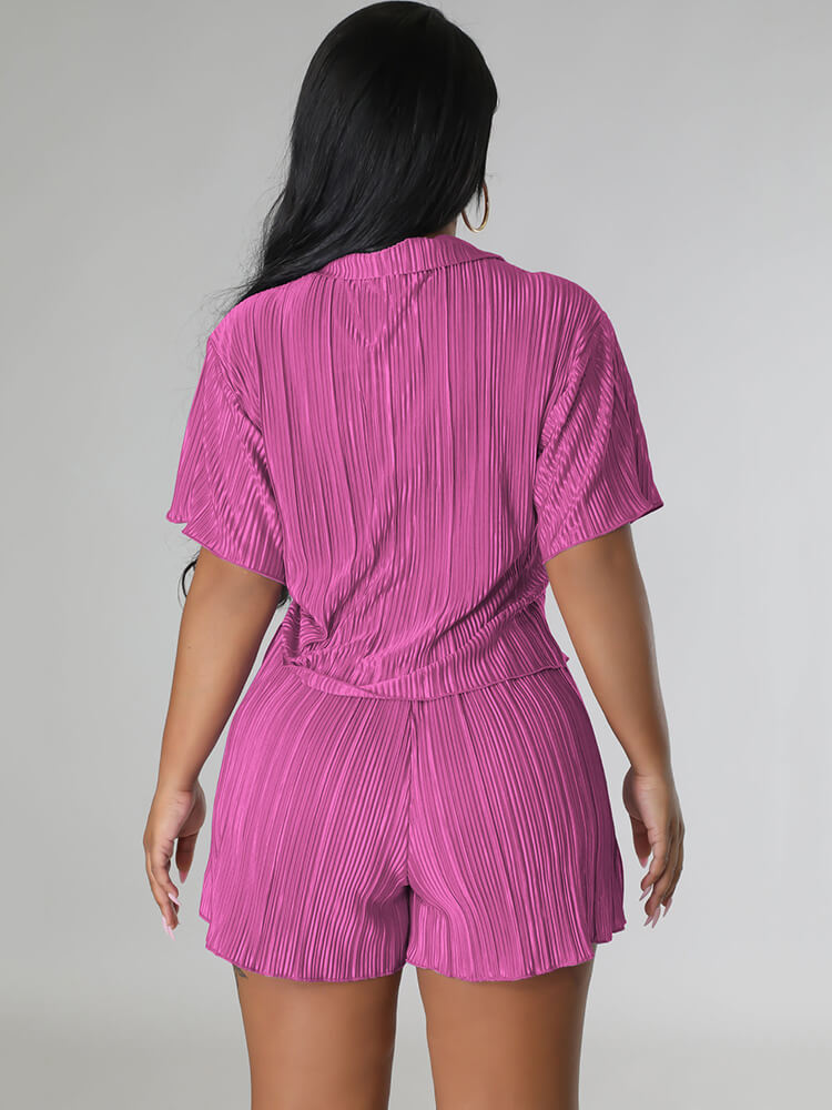 Two Piece Short Sleeve Shirts Shorts