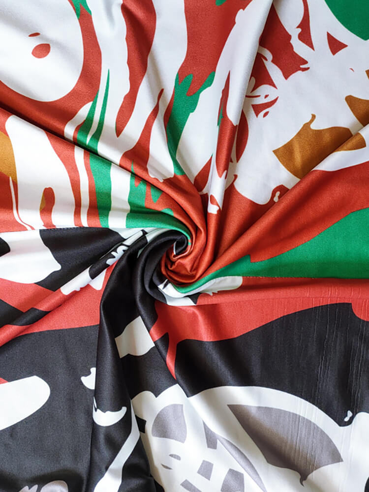 Graffiti Long Sleeve Patchwork Midi Dress