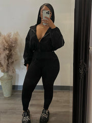 Two Piece Long Sleeve Jacket Skinny Pants