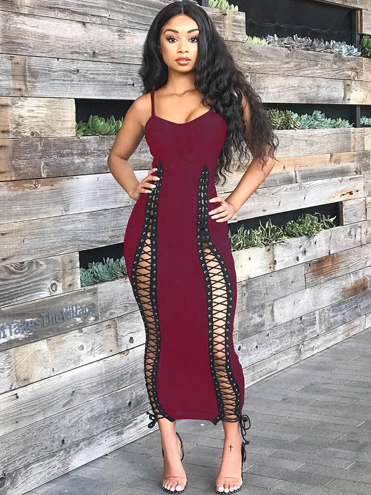 Sleeveless Tie Up Maxi Dress