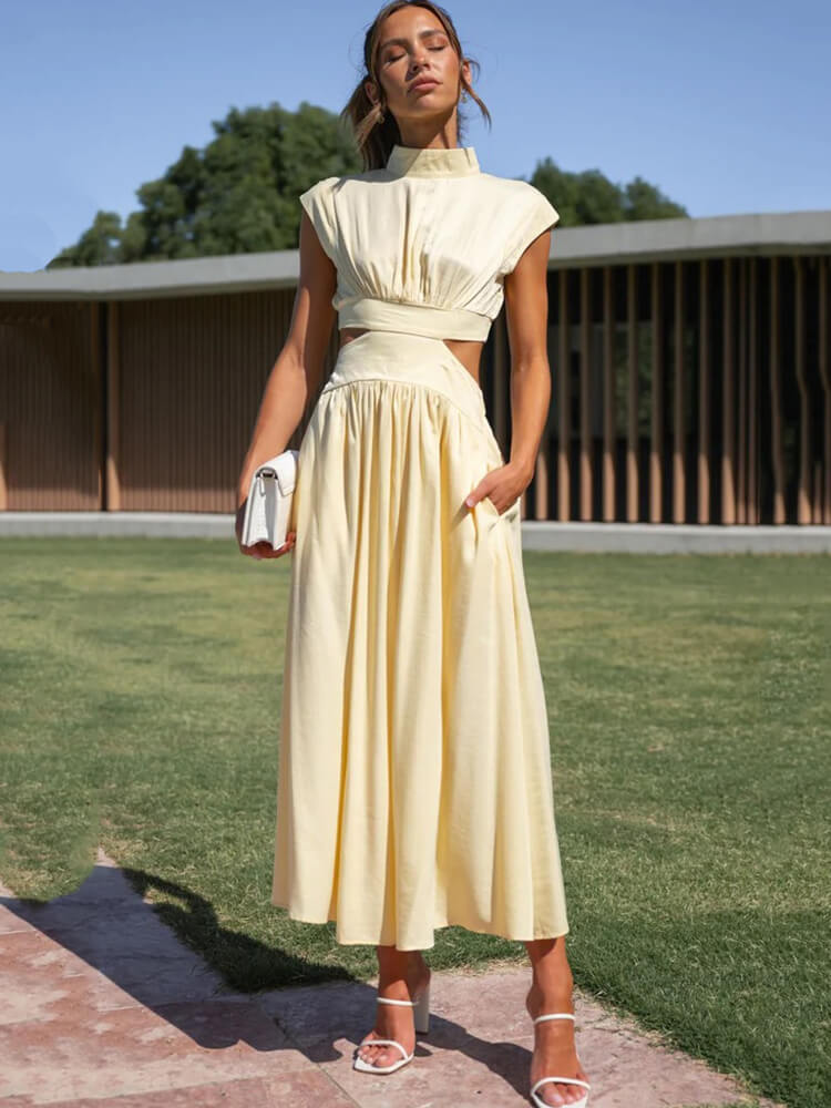 Sleeveless Cut Out Bodycon Maxi Dress