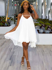 Halter Neck Backless Casual Mini Dress